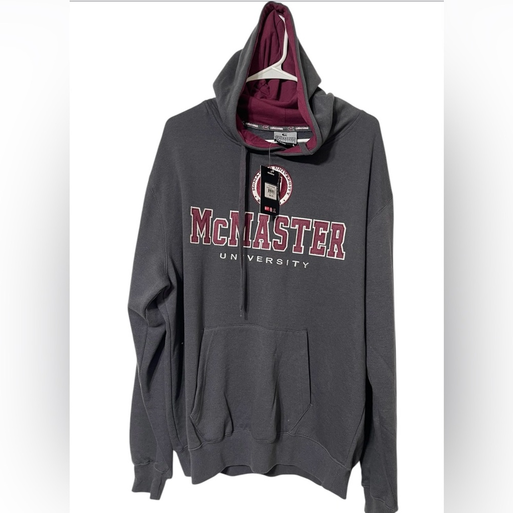 McMaster University Hooded Sweatshirt Grey Colosseum Athletic Size Large